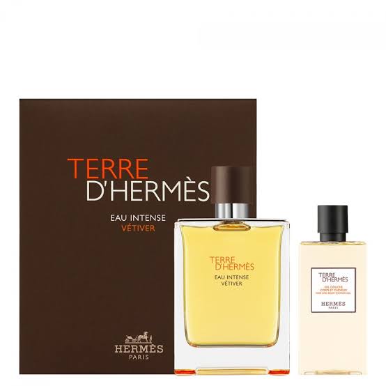 Coffret Terre d'Hermès-Eau Intense Vétiver-Eau De Parfum-100ml+(Gel douche 80ml)