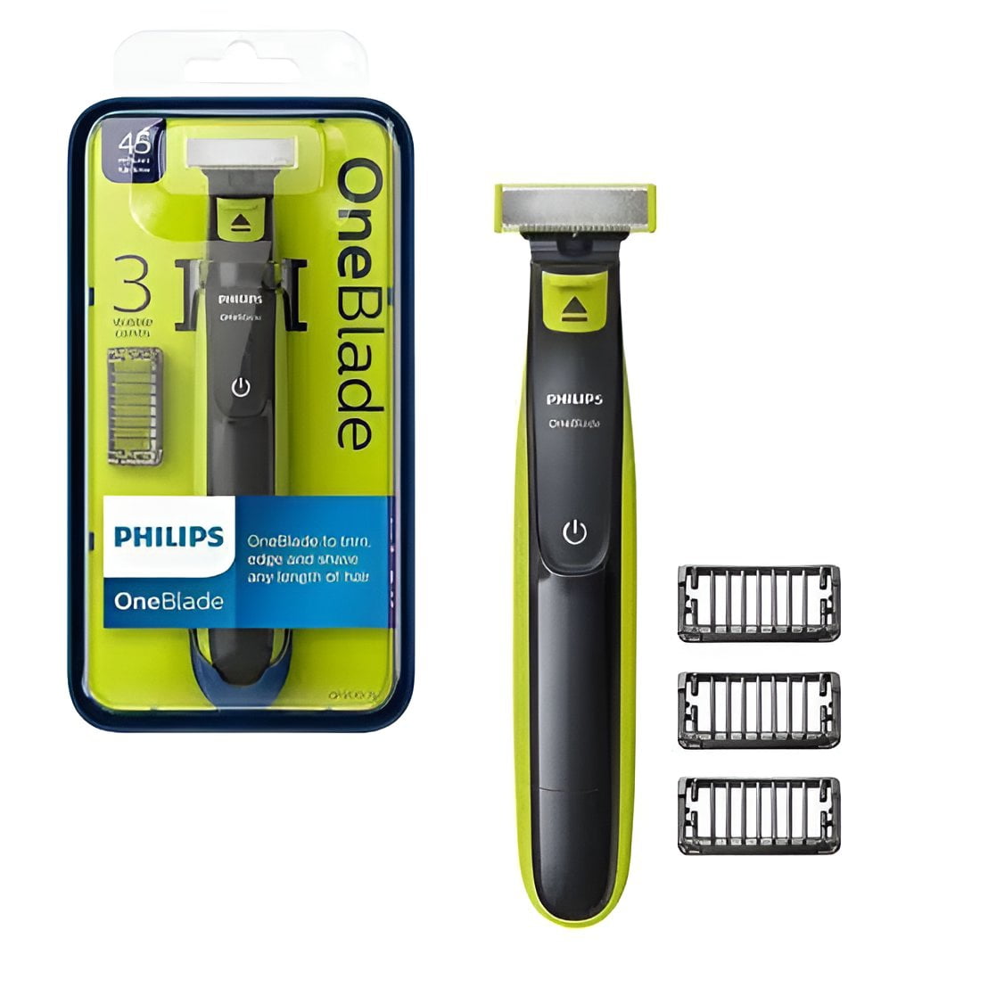 Philips-Oneblade-Rasoir Électrique,Tondeuse Visage,1 Lames,3 Sabots