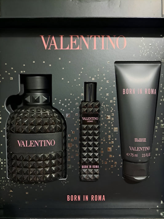Coffret VALENTINO -UOMO BORN IN ROMA(3PRODUITS )+ EAU DE TOILETTE-100ml