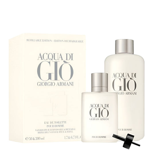 REFILLABLE EDITION-Giorgio Armani-Acqua di Gio-Eau de Toilette-200ml+50ml